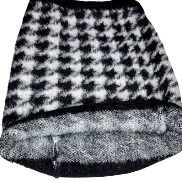 Fashion Nova Women's Houndstooth Mini Skirt Black White Size Small Black White - Picture 3 of 8